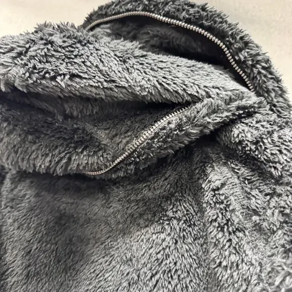 Kuhl Flight Vest Womens Medium Black Full Zip Sherpa Fleece Hidden Hood Jacket - Picture 10 of 11